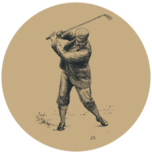 Vintage Bild eines Golfers aus dem vorigen Jahrhundert